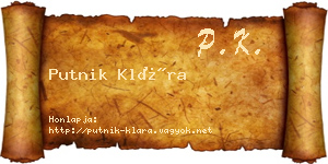 Putnik Klára névjegykártya