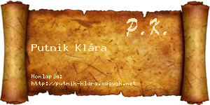 Putnik Klára névjegykártya
